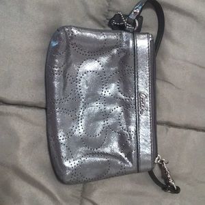 Silver coach wristlet